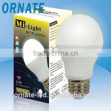 New WIFI LED RGB Bulb With 2.4G Touch Screen Remote Control