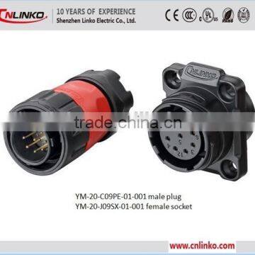 IP65 Waterproof Male Connector, 9 PIN AMP Connector Distributor Connector Stereo Jack