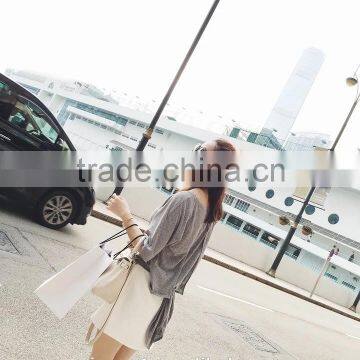 Short Sleeve Basic Color Polyblend Women Blank Shirts Back Hook photo-3