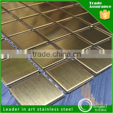 stainless steel square metal mosaic tile