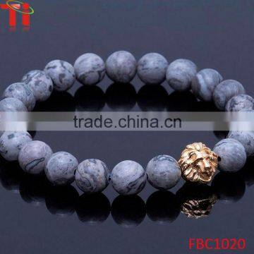 2016 New Natural Stone Stretch Bracelet, Products Gray Natural Stone Bead Men Bead Bracelets photo-3