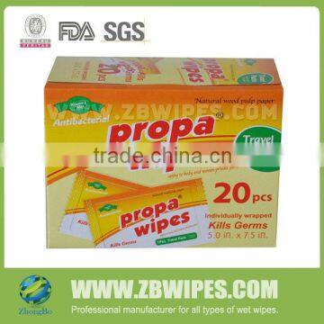 Mini Individual Antiseptic Wipes In Box