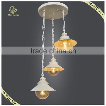 China Supplier Steel and Glass Material Pendant Lamp 3 Lights Hanging Indoor Decorative