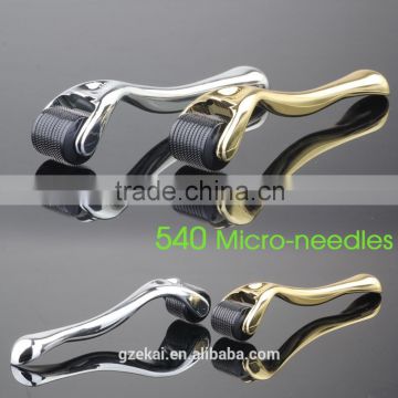 Stainless steel dermaroller 540 with gold/silver handle