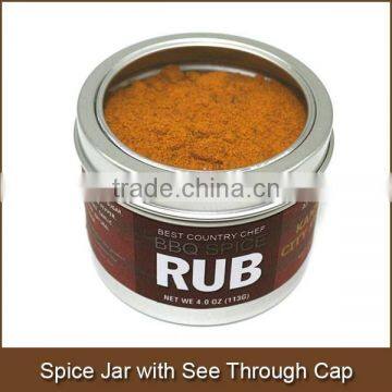 120ml Aluminum Spice Jar with See Through Window Cap