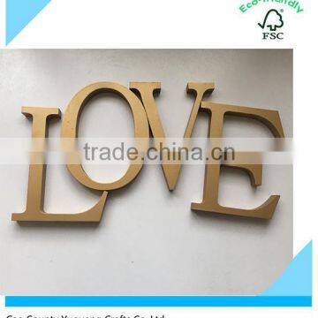 Freestanding Wooden Letter Golden Wooden Letter