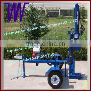 Wood log splitter powered by gasoline engine