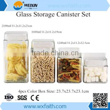 Elemental Kitchen 2100ml Glass Square Storage Canister