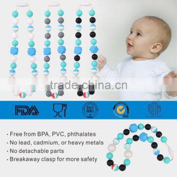 Wholesale BPA free silicone jewelry necklace for baby chew