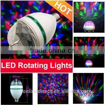 Fashionable 3W E27 RGB Led Crystal Magic Ball Light Led Rotating Lamp photo-2