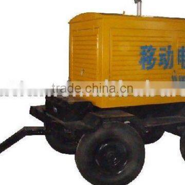 100KW 4 Wheels Trailer Mobile Diesel Generator Set with Silent Canopy