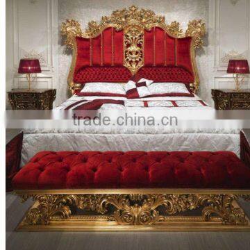 Bisini Personalized Wood Carved Bright Color Royal Bedroom Furniture Set photo-4