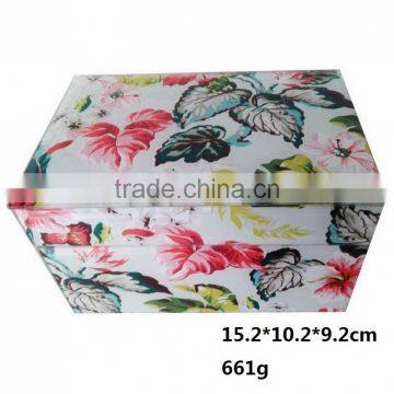 flower design glass mirror jewelry box