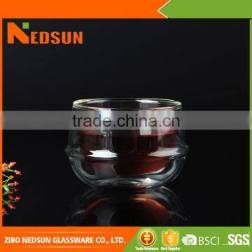 High quality clear double wall glass cup