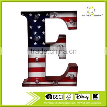 Store More Decoractive Metal LED Letter Light With Star-stripe