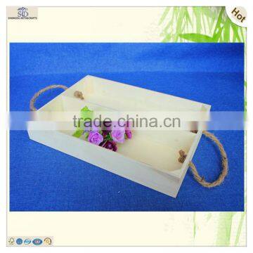 Hot Selling Recycled Food Beverage Serving Handles Wooden Tray photo-6