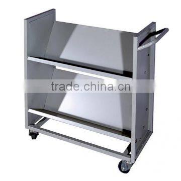 Steel Book Cart Book Carrier Book Conveyor With Wheels V-shape Bookend photo-2
