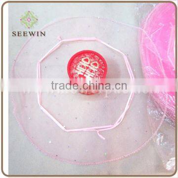 sheer colorful round organza pouchs