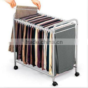 Pants Rack cloth shop metal rail rolling stand display