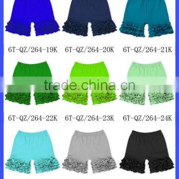 Top Selling Summer Kids Clothes Boutique Cotton Toddler Girls Blue Ruffled Shorts Children Ruffle Icing Shorts photo-4