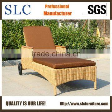 6MM Half Round Rattan Luxury Chaise Lounge(SC-B8888-H)