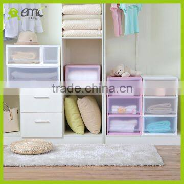 Wholsale Emc 3 Tiers Plastic Drawer Storage Cabinet With Color Print Transparent Storage Box photo-2