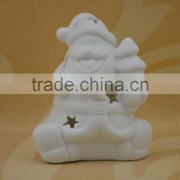 High White Porcelain Christmas Figurine With LED Light for Decoration photo-2