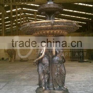 Outdoor Decoration Copper Garden Water Fountains Bronze Lady Fountain photo-4