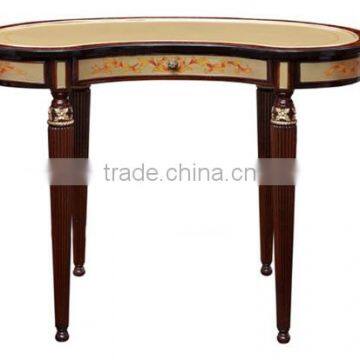 New Arrival Elegant Classic French Rococo Floral Painted Golden Vanity Dressing Table for Noble House BF12-05254b photo-2