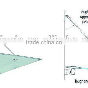 Modern Design Stainless Steel Glass Canopy Fittings/outdoor Tempered Glass Canopy System for Door,window,car Parking photo-4