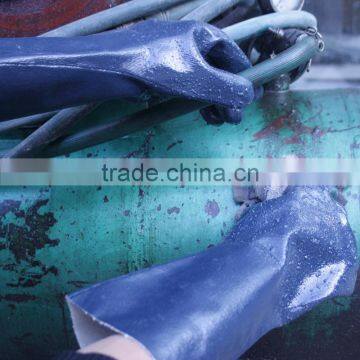 NMSAFETY chemical resistant cotton interlock coated blue PVC working gloves