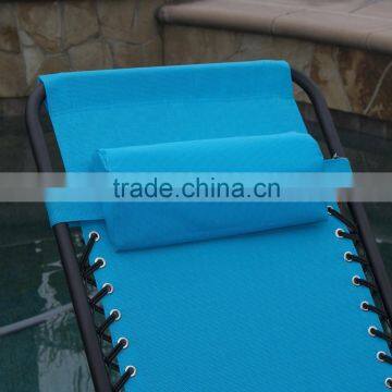 2 Pack Patio Pool Sky Blue Adjustable Folding Anti Gravity Lounge Chair photo-3
