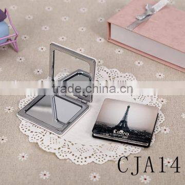 CJA14-OEM Makeup Pocket Plastic Hand Square Foldable Mirror