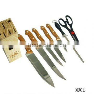 8 pcs kitchen knives set with wood block