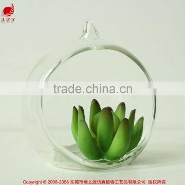 Hanging succulents mini plants artificial glass potted plants