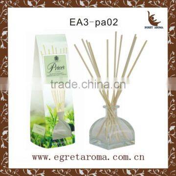 Popular customized glass bottle with rattan sticks for hotel automatic air freshener