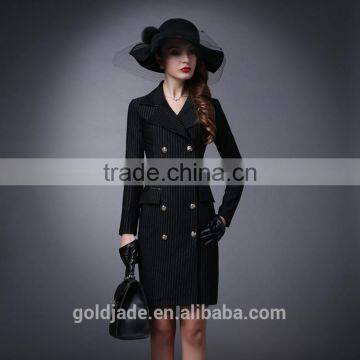 High Quality Elegant Name Brand Winter Long Trench Coats for Woman