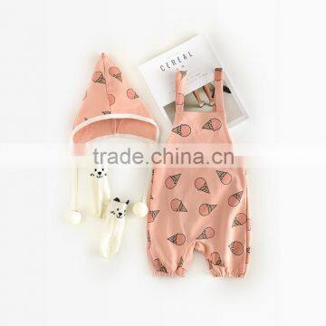 Organic cotton wholesale baby clothes fruit printed newborn jumpsuit