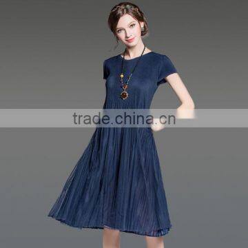 Pleat dress japan polyester womens slim fit dresses