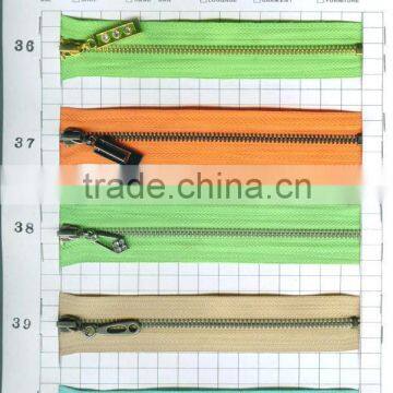 nylon long chain zipper stocklot for garments