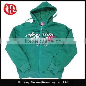 Fleece Shell Zipper up Hoodies Lady Hoody Jacket With Sherpa Lining photo-2
