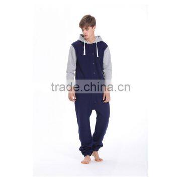 Fashion onesie jumpsuit with hood for men adult fleece jumpsuits