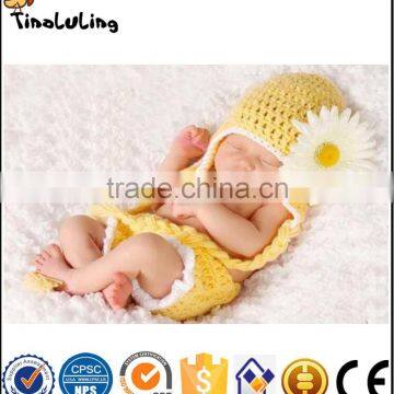 flower baby hat handmade knitted hat baby photography props NPT56 Tinaluling