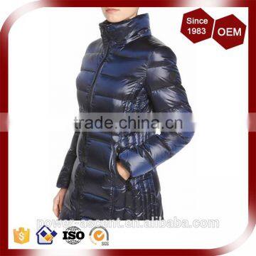 Convertible Stand Collar Stylish Ladies Elegant Long Padding Quilting Jacket For The Winter photo-4