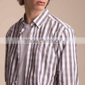 Graceful Euro Style Stripped Casual Custom Cotton Shirt for Handsome Men
