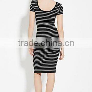 2017 Cheapsale Sexy Ladies Tight Solid Stripe Casual Dress Bulk Clothing photo-2