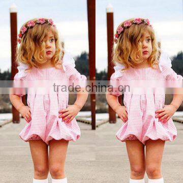 2017 Hot Sale Fashion Plaid Baby Clothes China Custom Baby Romper/baby Toddler Clothing photo-2