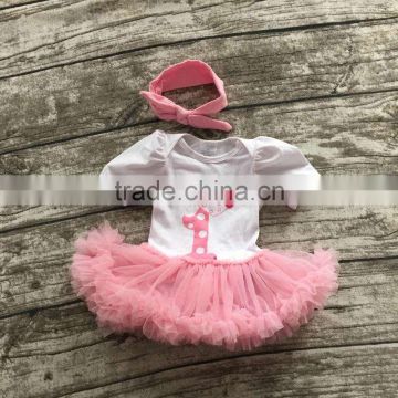 baby girls birthday tut romper 1st tutu romper with headband