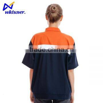 Cheap work navy safety led hi vis t-shirt with reflective tape