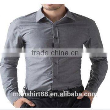 2016 New Wholesale Plain Color Slim Fit Long Sleeve Custom Men's Formal Dress Shirt photo-4